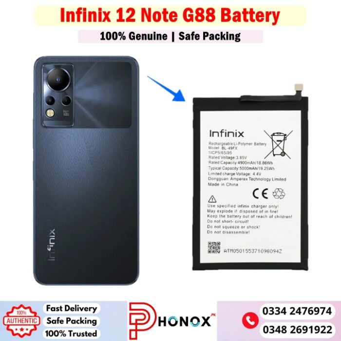 Infinix Note 12 G88 Battery Price In Pakistan