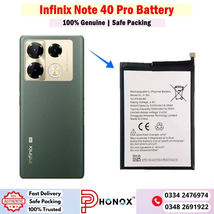 Infinix Note 40 Pro Battery Price In Pakistan