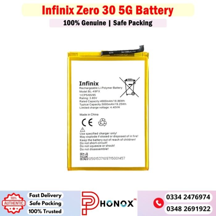Infinix Zero 30 5G Battery Price In Pakistan