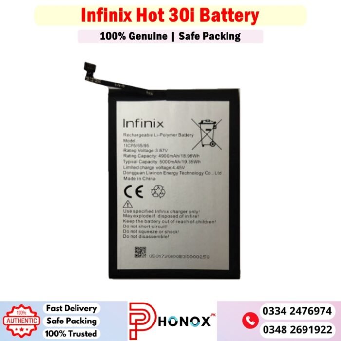 Infinix Hot 30i Battery Price In Pakistan