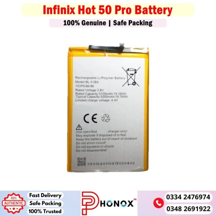 Infinix Hot 50 Pro Battery Price In Pakistan